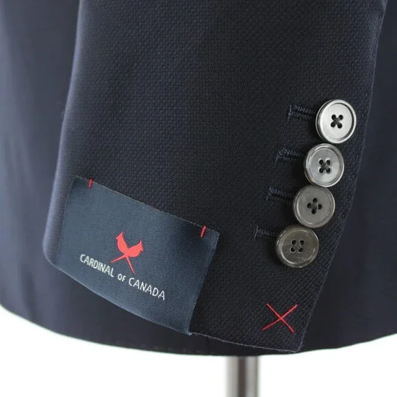 Cardinal of Canada NWT 100% Wool Sport Coat Size 40S US In Solid Navy Blue